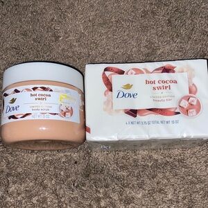Dove Hot Cocoa Swirl Body Scrub and Beauty Bar Set